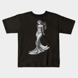 Beautiful Black and Elegant Mermaid inside a Phone case. Kids T-Shirt